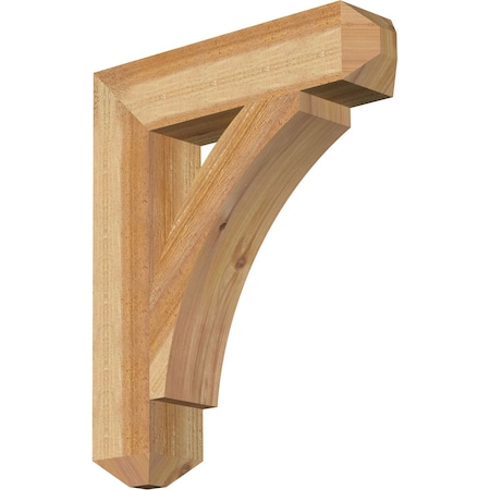 Ekena Millwork Thorton Craftsman Rough Sawn Bracket, Western Red Cedar, 4"W x 18"D x 22"H BKT04X18X22THR04RWR